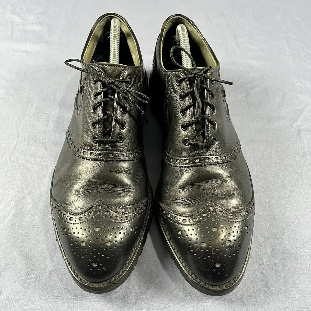FootJoy Classics Oxford Wingtip Men’s Size 10 Black Leather Golf Shoes 55186